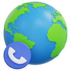 world global communication 3d render illustration