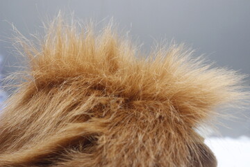 photo of synthetic material with brown orangutan fur for industrial purposes
