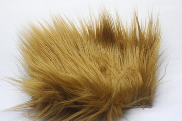photo of synthetic material with brown orangutan fur for industrial purposes