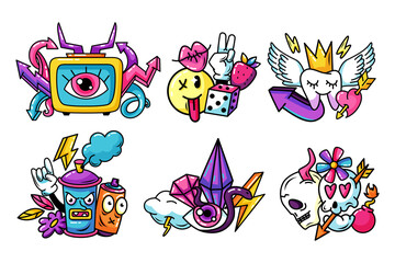 Colorful Cartoon Illustrations Collection