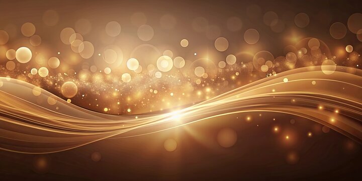 A symphony of golden light, cascading waves, and shimmering bokeh, creating an ethereal and luxurious abstract background.