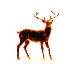Glowing Luminous Silhouette of a Reindeer