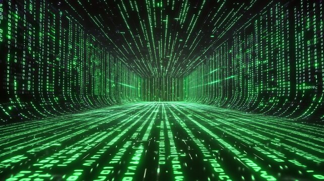 Digital matrix particles grid abstract cyber space environment background