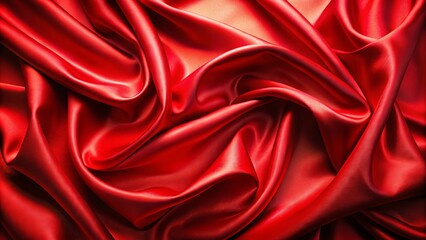 Obraz premium Abstract Drapery of Rich Red Silk Fabric, Softly Flowing and Glistening Under a Warm Light