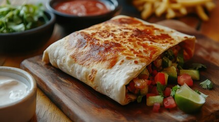 Delicious Chimichanga Served as a Traditional Mexican Dish for Culinary Enthusiasts