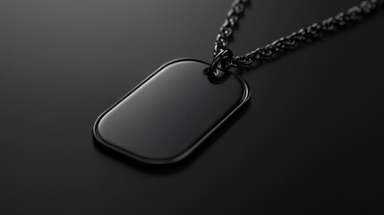 Fototapeta premium Digital Mockup of a Military Dog Tag on Black Background for Graphic Use