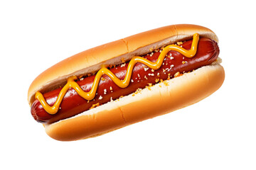 hot dog with mustard topping