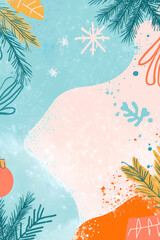 Bannière de Noël avec motifs festifs et flocons de neige - espace pour texte