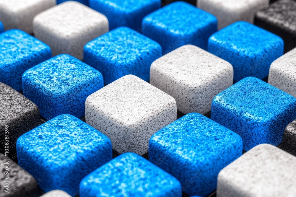 Poster background made up of cubes and lines with 3d rendering.