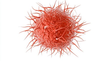 Naklejka premium Cell isolated on white background, tumour cell, close-up view, 3D illustration