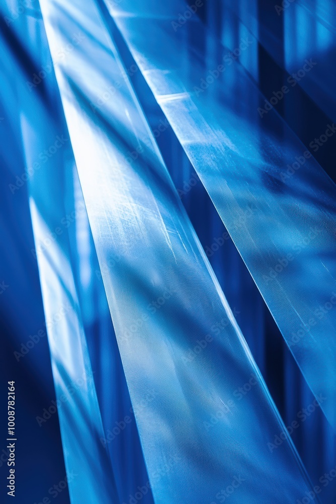 Poster a captivating abstract image featuring dynamic blue lines and soft shadows, ideal for modern design 