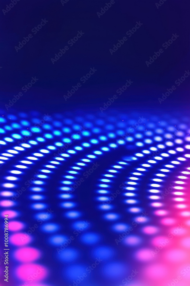 Poster vibrant abstract light pattern with colorful dots creating waves, perfect for backgrounds, design pr