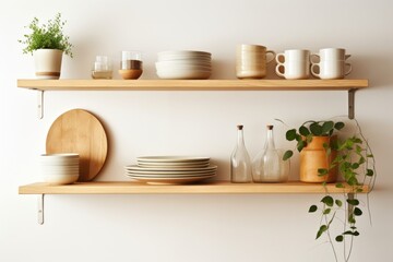 Shelf kitchen plant wood.
