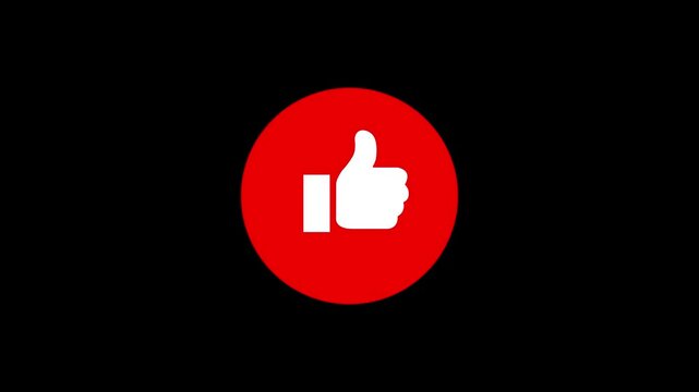 Glowing neon line Hand thumb up icon isolated on black background. Neon Outline Like Icon Animation Black Background