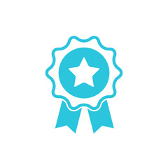 Genuine icon. Isolated on white background. From blue icon set.