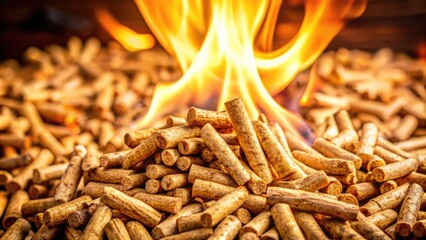 Wood Pellet Icon for Sustainable Energy and Biomass Fuel, Eco-Friendly Heating Solutions Concept