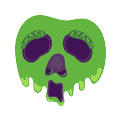 Happy Halloween day isolate element of skull.