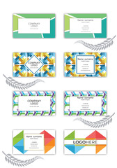 Print a Geometric abstract business card template set.