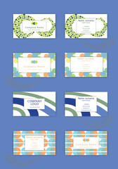 Print Abstract colorful business card template set.