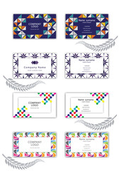 Print Abstract colorful modern business card set.