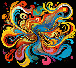 Bright waves illustration art colorful new style 2024.generative ai