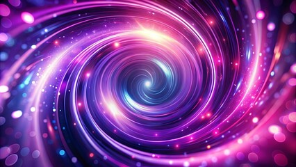 Fototapeta premium Hypnotic swirl of neon light and shimmering particles, a vibrant and captivating visual journey into the heart of cosmic energy.
