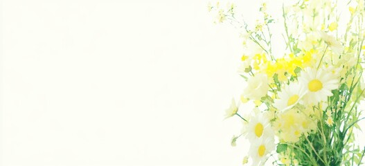 Watercolor Midsummer bouquets with hand painted delicate leaves, flowers, perfect for wedding greeting cards or invitations.