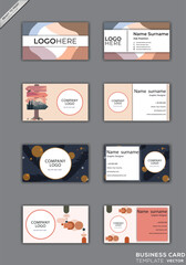 Print 4 pics Simple And Corporate Abstract Business Card Template.
