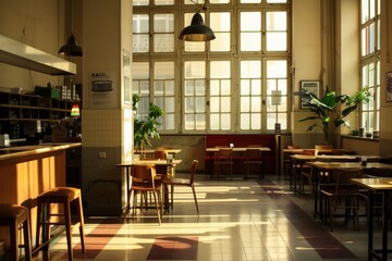 Obraz premium Interior of a modern empty cafe