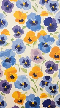 Jumbo pansy floers backgrounds wallpaper pattern.