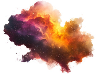 Stunning Cosmic Cloud with Vibrant Colors and Glimmering Stars