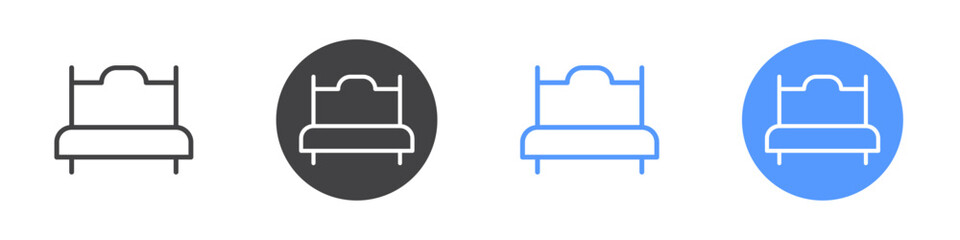 Bed icon Thin outline art symbol