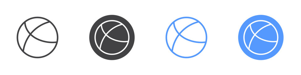 Bocce ball icon Thin outline art symbol