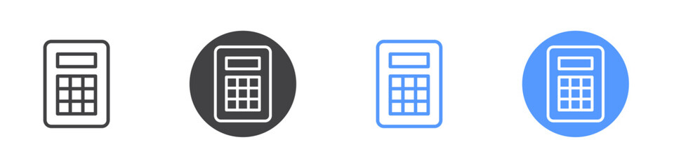 Calculator icon Thin outline art symbol