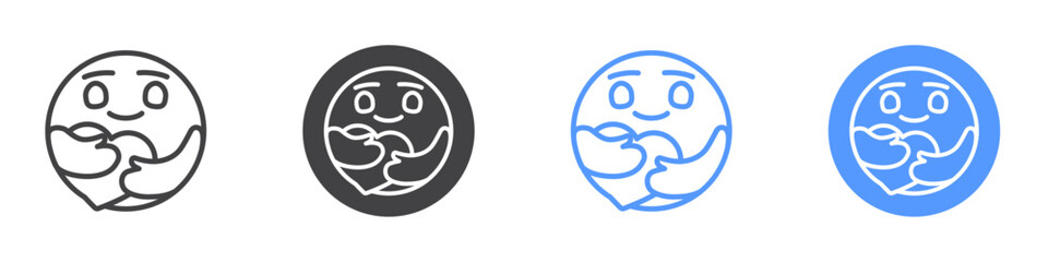 Care emoji icon Thin outline art symbol
