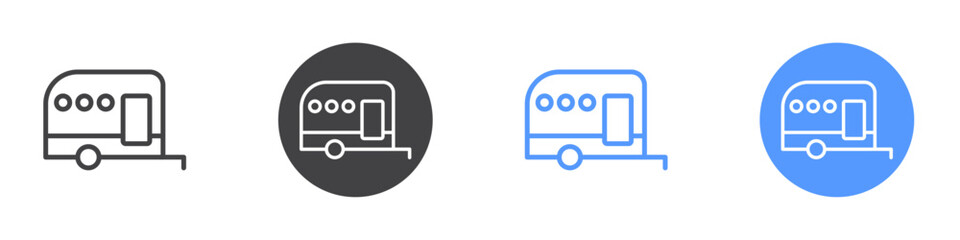 Caravan icon Thin outline art symbol
