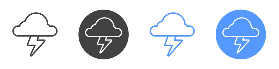 Cloud storm icon Thin outline art symbol