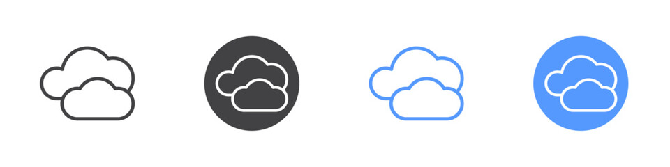Cloudy wheather icon Thin outline art symbol
