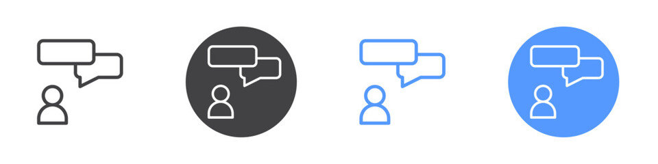 Conversation icon Thin outline art symbol