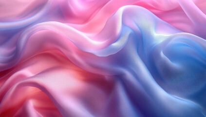 Fototapeta premium Abstract Silk Fabric in Pink and Blue