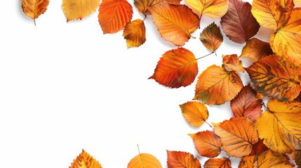 Obraz premium autumn leaves on white background.