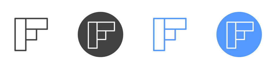 Flipboard icon Thin outline art symbol