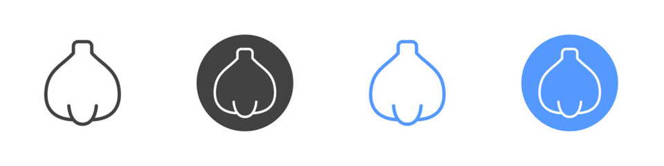 Garlic icon Thin outline art symbol
