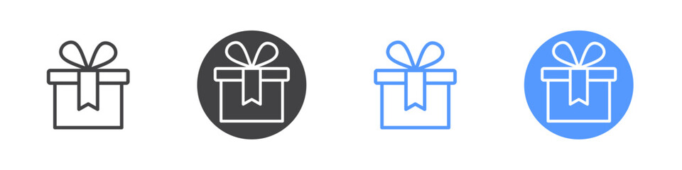 Gift box icon Thin outline art symbol