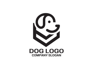 Dog Logo design template. Dog head icon. Vector illustration.