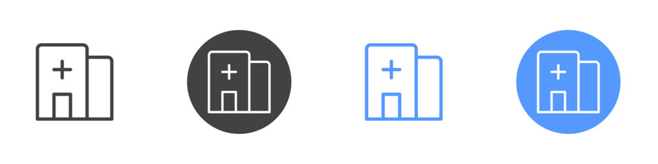 Hospital icon Thin outline art symbol