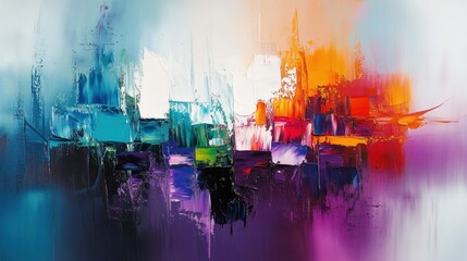 3D oil painting on canvas with bold abstract strokes, evoking emotions through deep colors and strong textural presence.