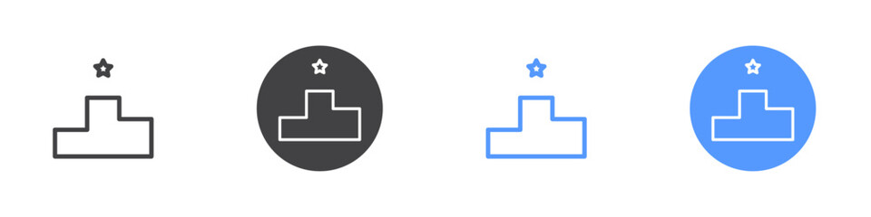 Leader board icon Thin outline art symbol