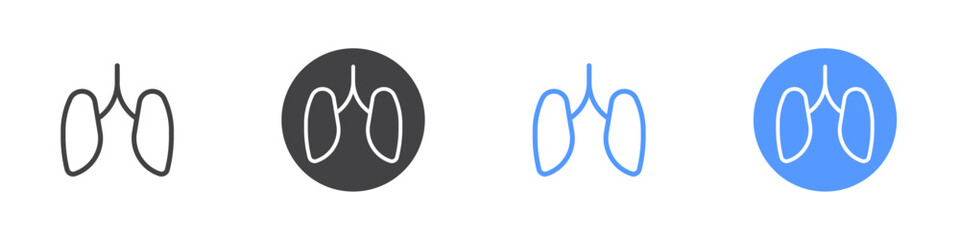 Lungs icon Thin outline art symbol