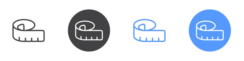 Measurment tape icon Thin outline art symbol